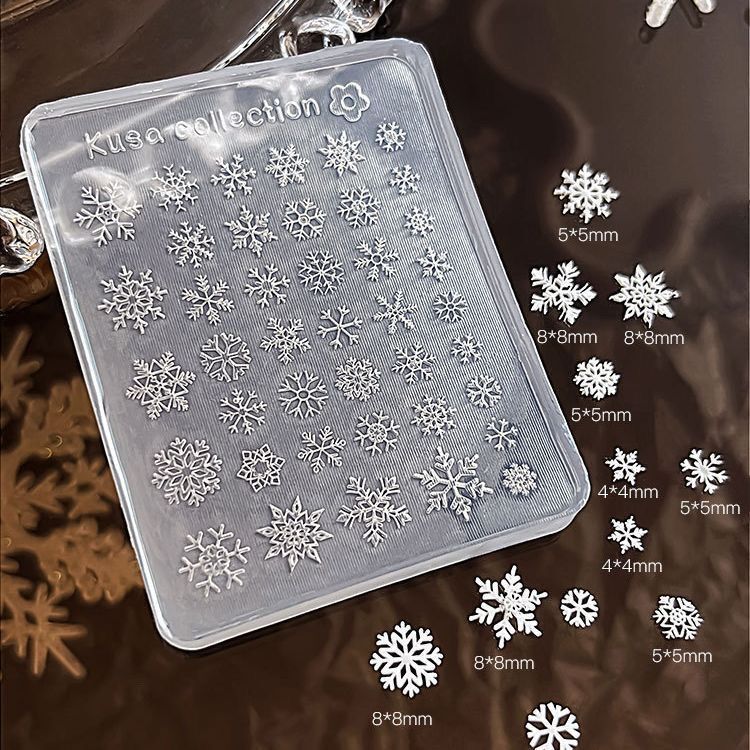 Cross-Border Christmas Winter Snowflake Nail Art Silicone Mold Ornaments Three-Dimensional Relief Mold Pattern Nail Decoration Mold