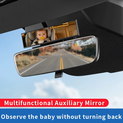 Multifunctional Car-Mounted Baby Observation Mirror, Rearview Auxiliary Mirror, High-Definition Wide-Angle Safety Seat Reflector, In-Car Blind Spot Mirror