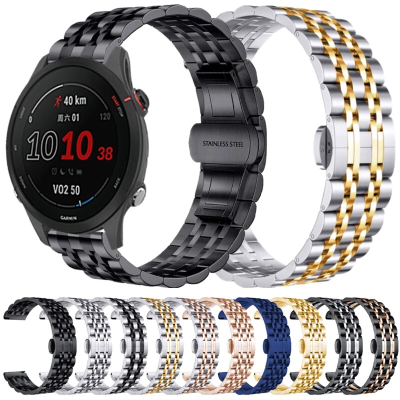 For Jiaming Garmin venu 2 seven beads stainless steel strap Jiaming Venu SQ metal strap