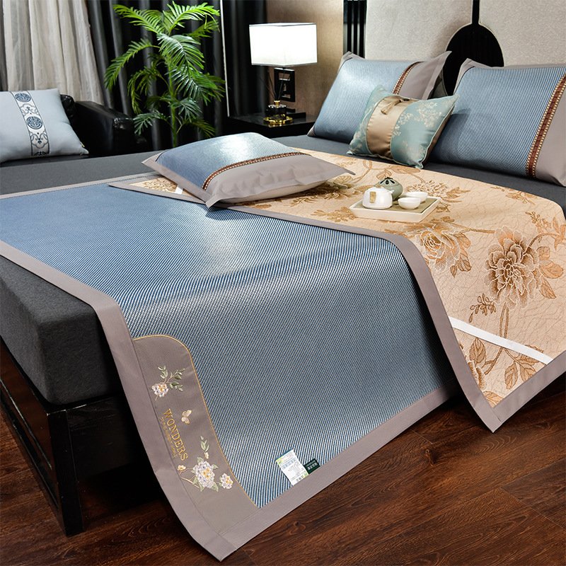 [폭발 추천] 얼음 등나무 매트-수국 꽃-아쿠아 마린