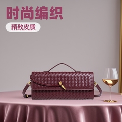 现货速发佳革坊精品爆款手工编织横款晚宴斜挎时尚潮流风琴包女