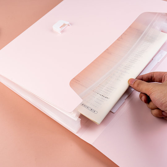 Customized 13-Grids A4 Accordion Bag Student Folder Handbag Multi-Layer File Bag Pp Waterproof Test Paper Storage Folder
