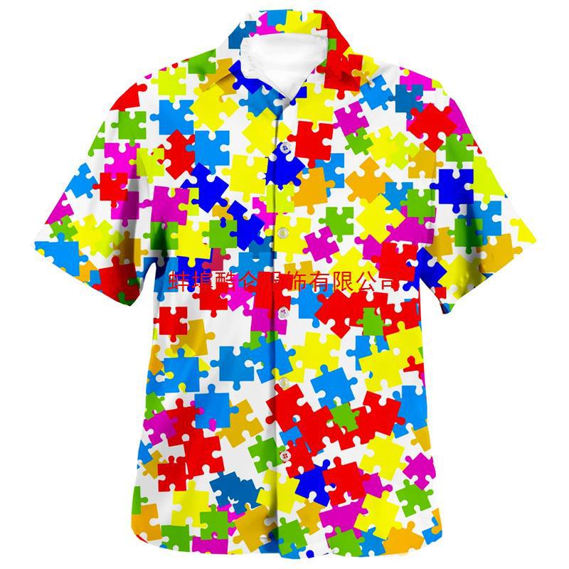 Foreign trade Hawaiian shirt funny 3d printed shirt men fashion shirt casual beach lapel cardigan