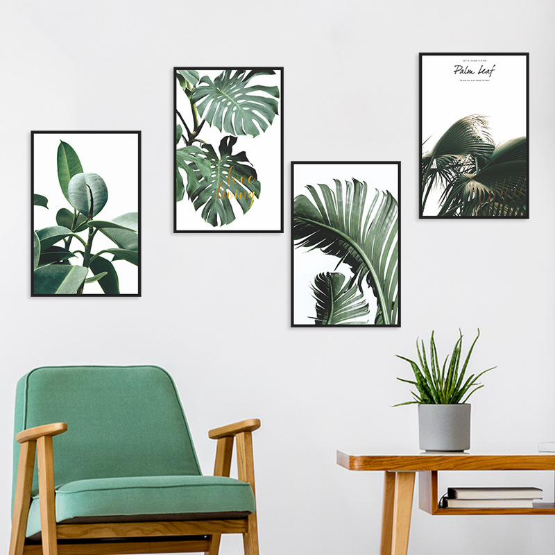 Nouvelle Plante Verte Feuille De Tortue Rectangle Plat Cadre Photo Autocollant Mural display picture 4