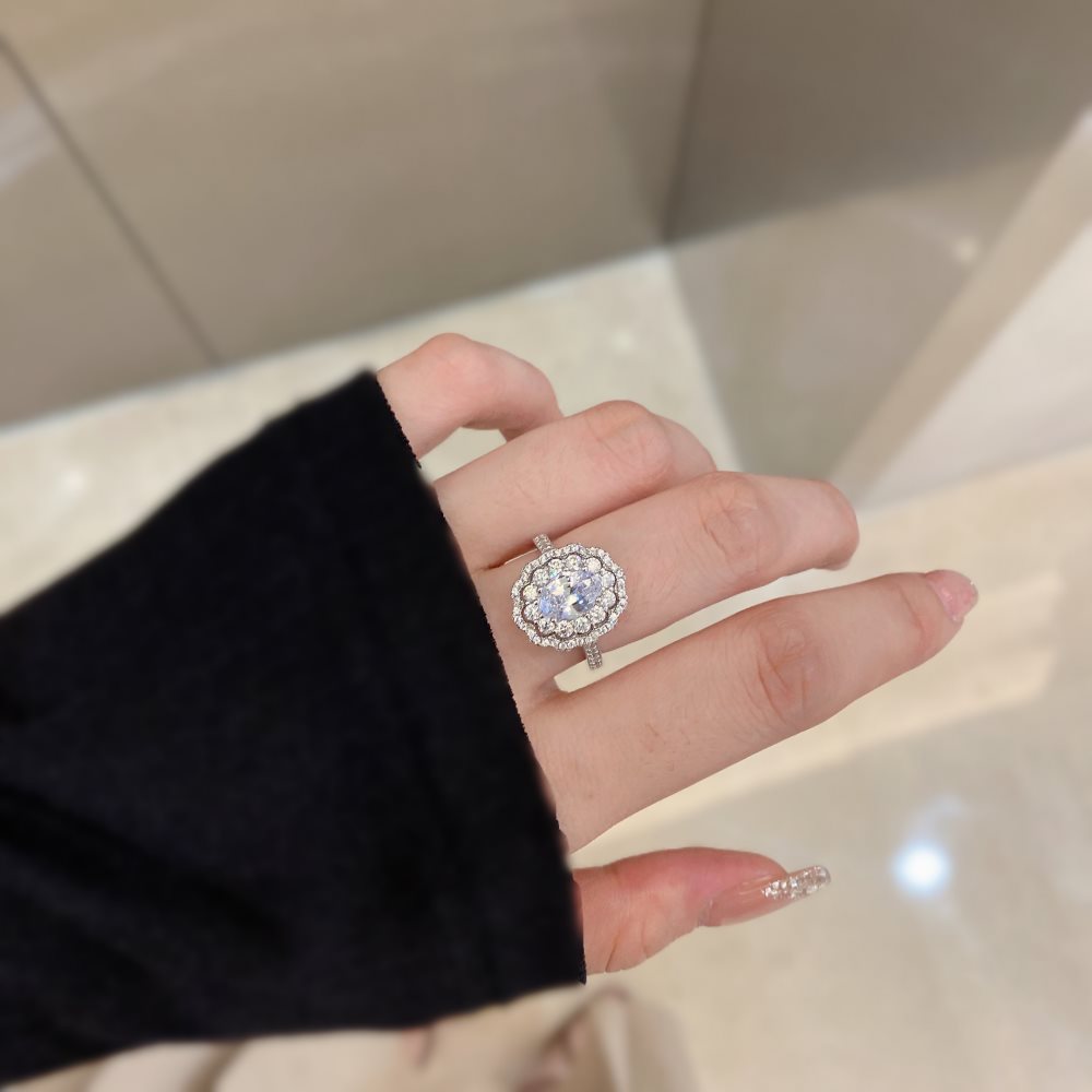 Fashion Geometric Sterling Silver Zircon Rings