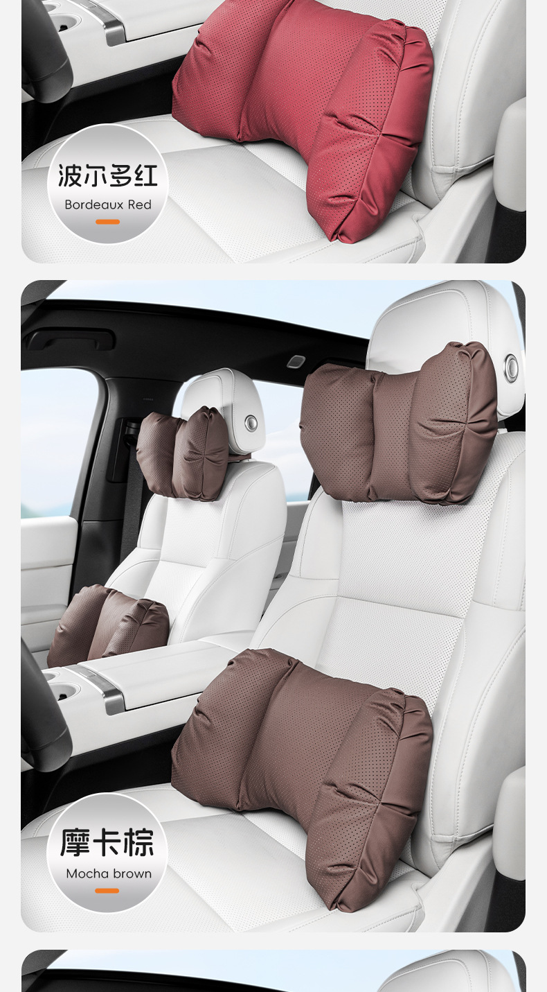 Q-Elastic and Comfortable Car Headrest and Lumbar Support Car Universal Pillow Lumbar Cushion Original Car Color Pillow Cushion Lumbar Support Car Seat Pillow
