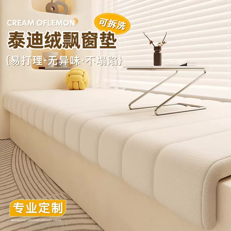 可拆洗飘窗垫窗台垫改造轻奢风坐垫2024新款四季台垫子阳台泰迪绒