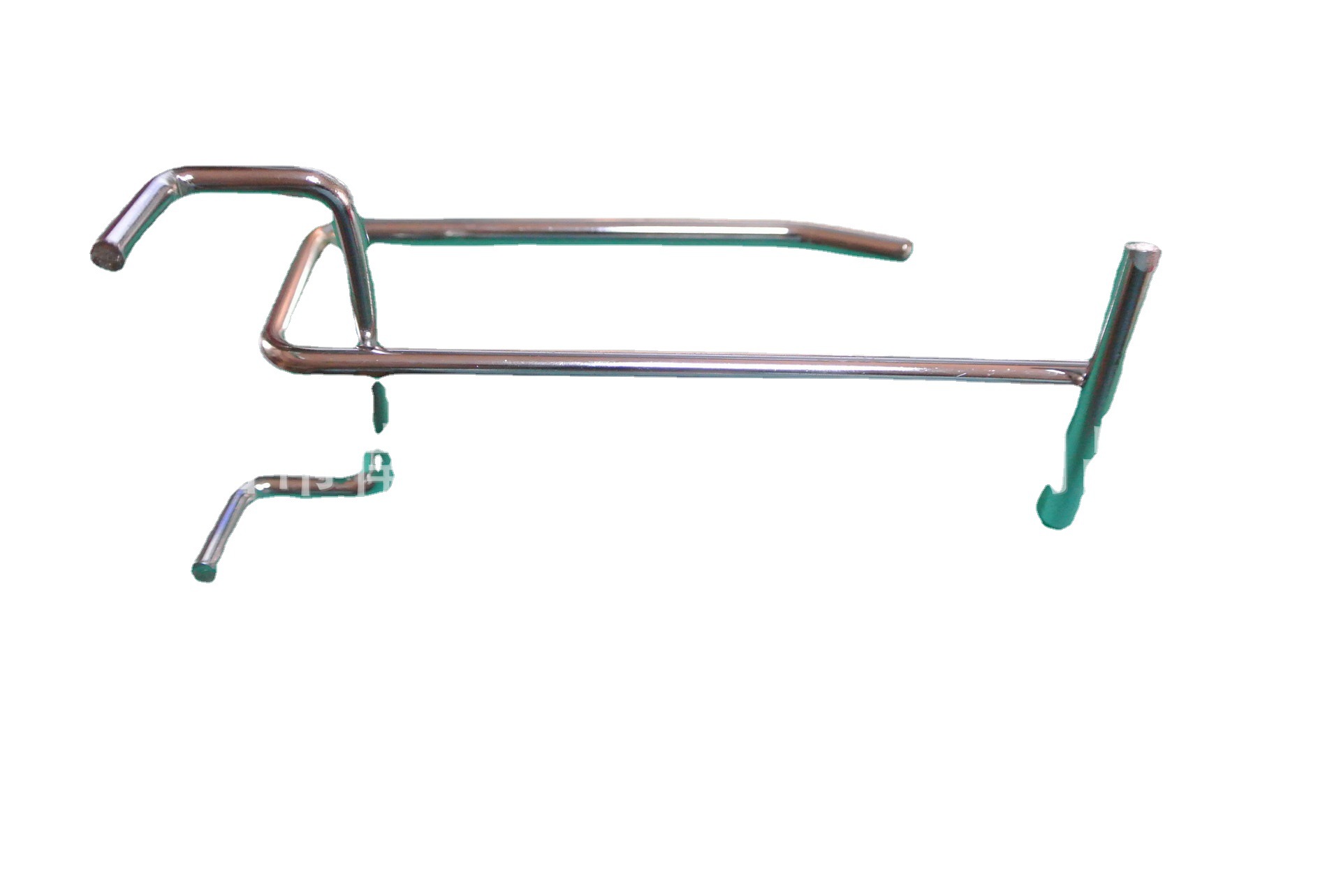 供应超市孔板挂钩、CHROME DOUBLE BAR HOOK ，铁孔板挂臂