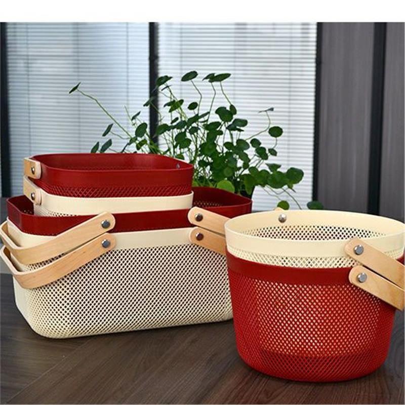 Estilo de cocina de baño canasta de almacenamiento Resalto canasta de almacenamiento de mano canasta de almacenamiento canasta de snack