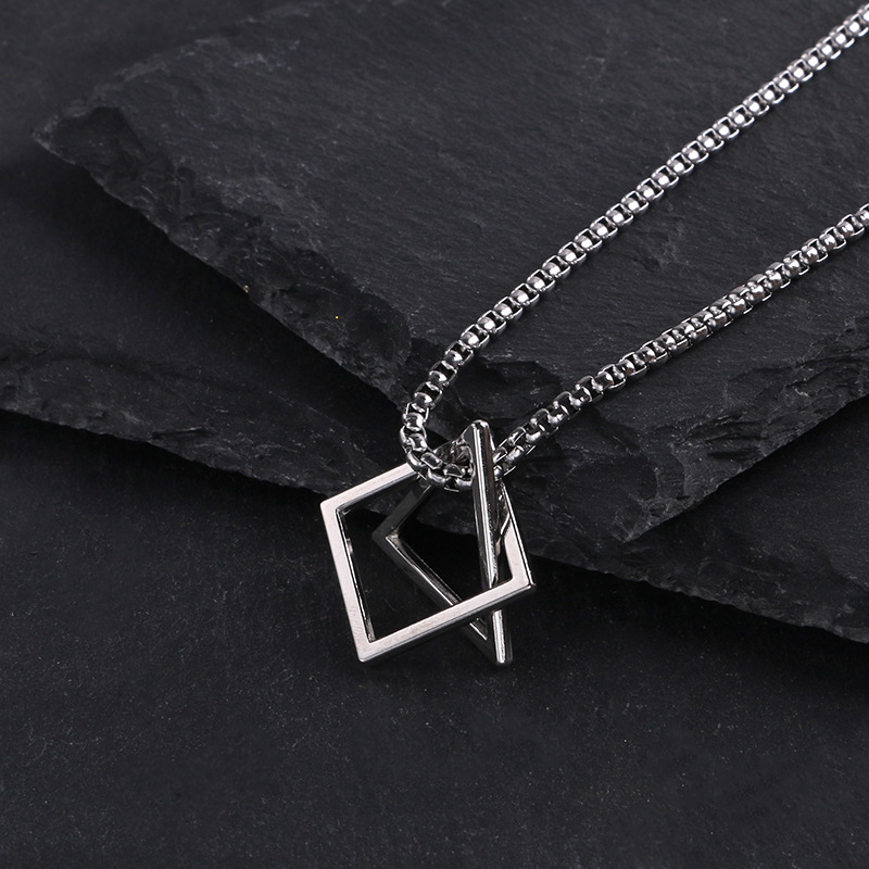 Collana geometrica coppia trendy ins stile cool hip-hop uomo e donna semplice trendy marchio versatile creativo internet celebrità ciondolo migliore amico_voghion.com