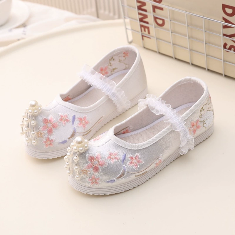 Весенняя и летняя обувь Hanfu обувь для девочек вышитая обувь старая пекинская детская обувь