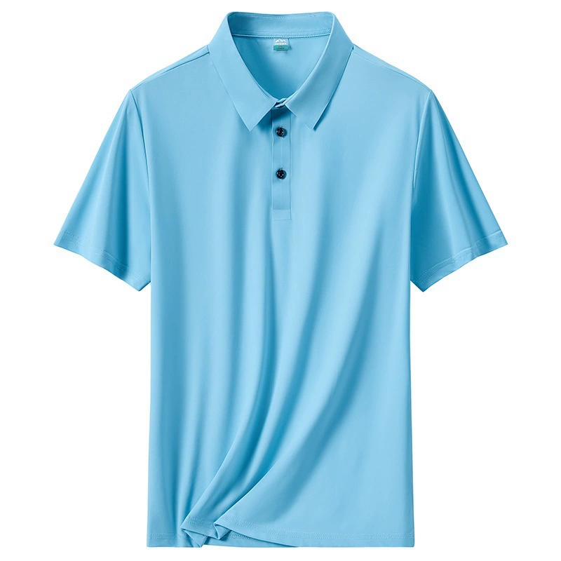 Summer silk breathable polo, T-shirt, with short sleeve