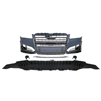14-17 models suitable for Audi A8, modified to S8 style, with a sporty front bumper and a larger front grille (Big Surrounded) - 14-17-s8-front-bumper-grille