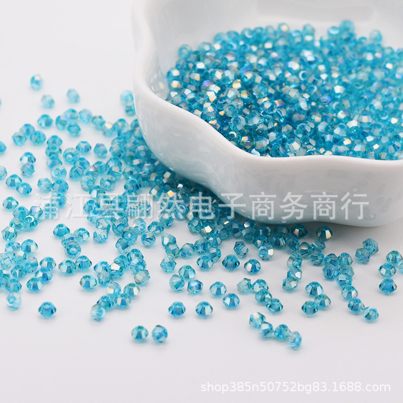 Màu xanh hồ đầy màu sắc / Hạt kim cương boutique 3mm (100 chiếc/gói)