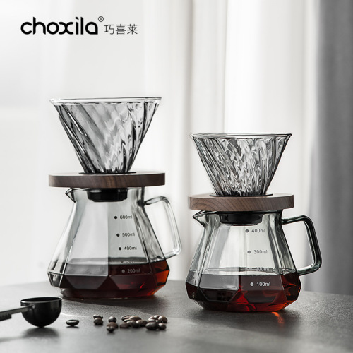 Coffee sharing pot hand-brewed coffee cloud pot set heat-resistant glass coffee filter cup brewing pot coffee utensils