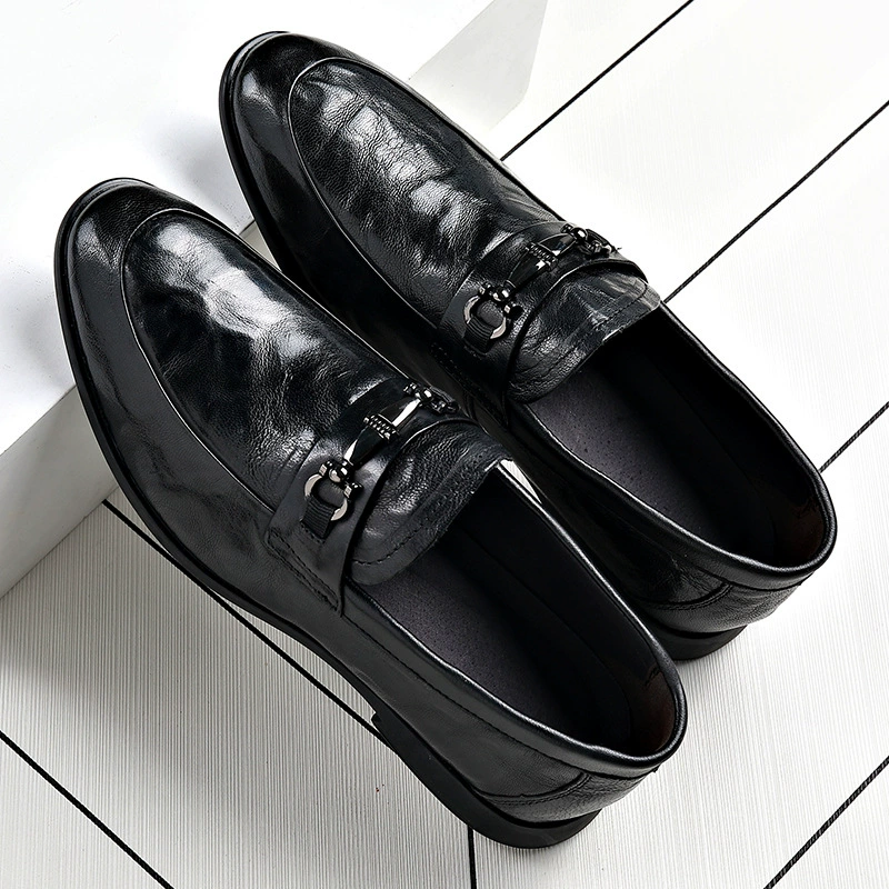 Men's shoes for leisure for leather shoes, classic suit jacket, breathable footwear, genuine leather