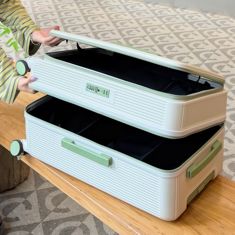 Side-opening small luggage suitcase for travel 20inch A parent-child travel essential that can be used as a seat, carry-on trolley case