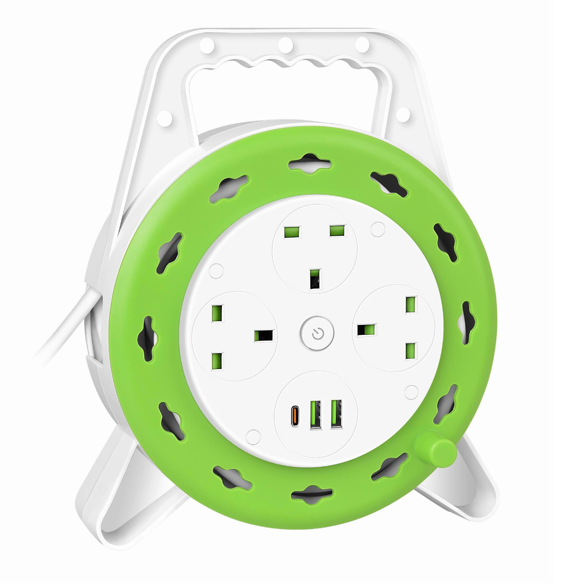 5m 8m 10m extensión telescópica almacenable bobinado de alambre giratorio de alambre enchufe de disco