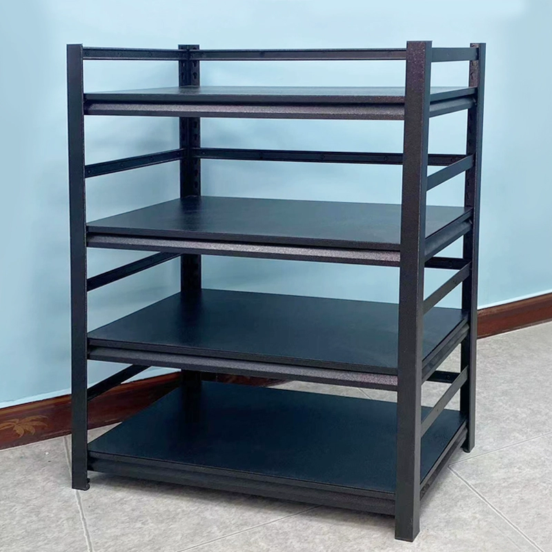 Кухонная стойка из углеродистой стали, напольная металлическая, утолщенная многоярусная полка для хранения с ограждением, бытовая полка для микроволновой печи, черная полка