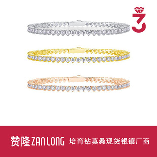 Europe, America and Southeast Asia Cross-border eBay Hot S925 Silver Moissanite Plated 18k Platinum Tennis Bracelet in stock Wholesale