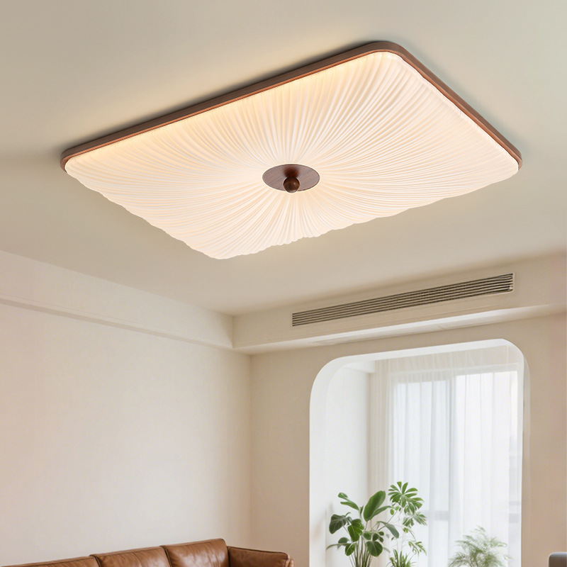 Lámpara de techo de sala de estar de nogal negro