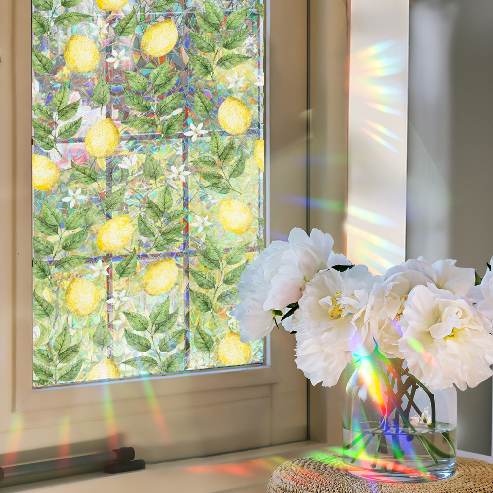 140g Weight Glass paster Home Textiles & Decor Type PVC Material Leaf Pattern Casual, Pastoral Style Casual Pastoral Leaf PVC Glass Paster Wall Art 130