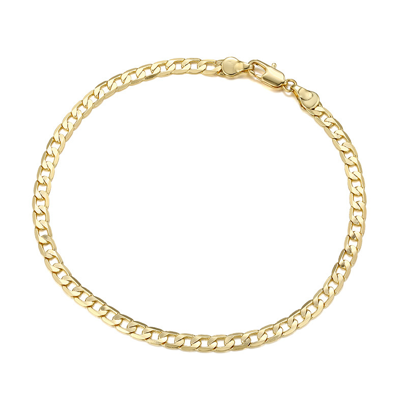 Xuping transfronterizo Europa y América cadena cubana chapado 14k personalidad simple pulsera de moda hebilla procesamiento de cadena personalizada