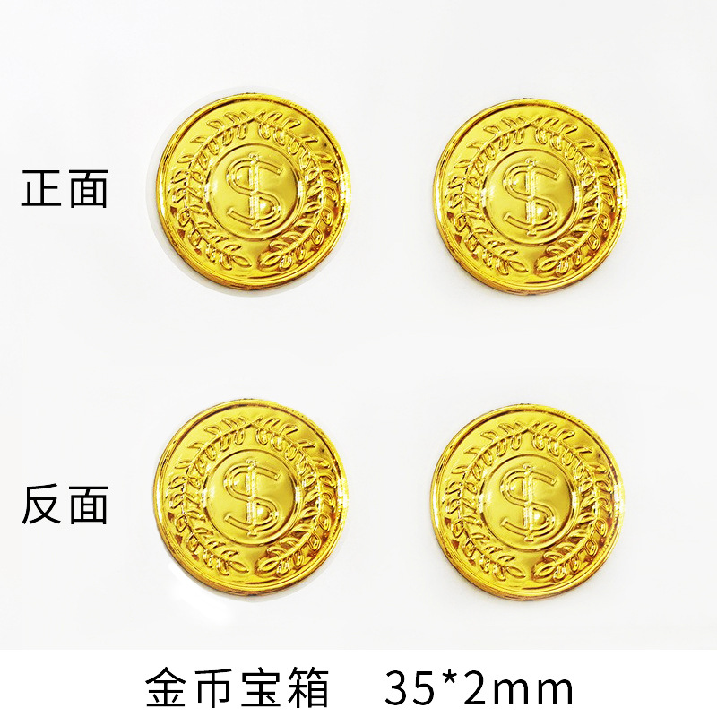 Venta al por mayor pirata oro moneda pirata apoyos actividad tesoro oro moneda niños Juguete plástico pirata oro moneda