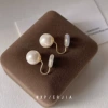 Mosquito coil from pearl, ear clips, 10mm