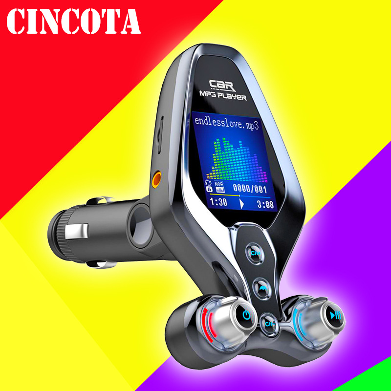 Space Shuttle Shape Car Bluetooth Hands-free MP3 Player3.0 Fast Charging FMTransmitter Color Screen BT26