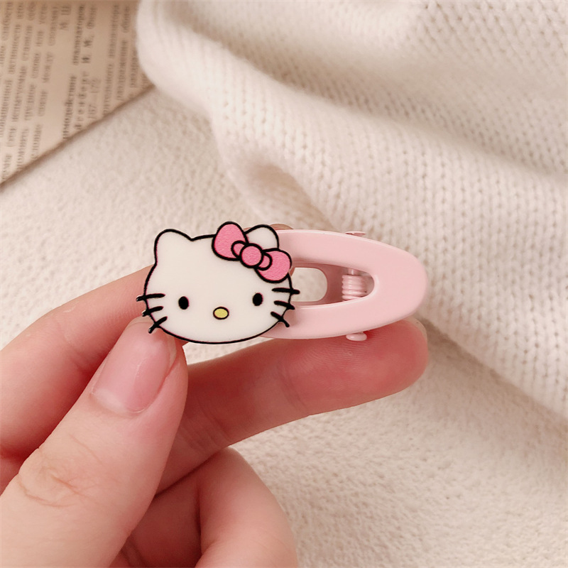 Nuevo acrílico gatito broche de pelo broche de borde broche lateral adorable dulce chica gatito pato pato broche de pelo marino