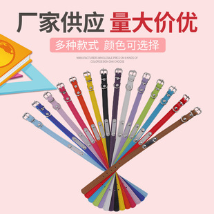 in stock wholesale dog collar pu leather small iron pet collar multicolor multi-size pet collar