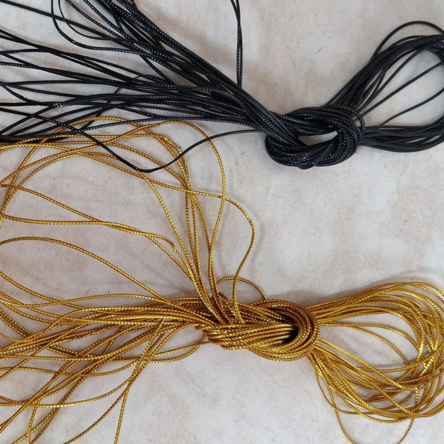 8股铝铂丝编织金属质感的银丝带装饰彩球配饰珍珠色七彩吊牌绳