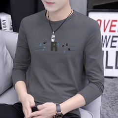 男士新款長袖T恤男裝潮流時尚百搭T恤青年學生打底衫男裝
