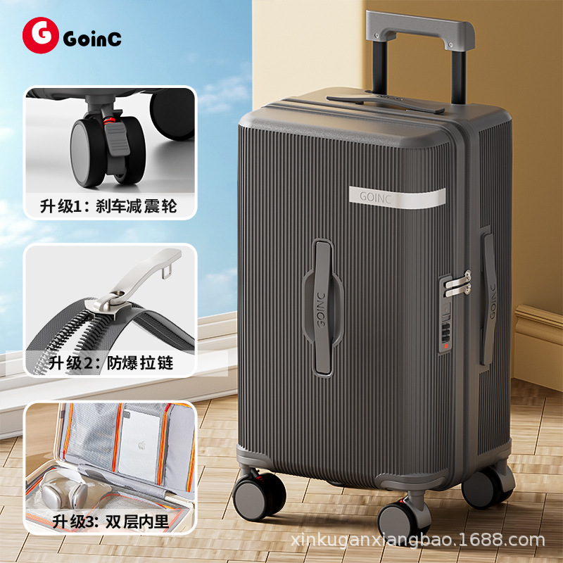 Maleta de gran capacidad de 28 pulgadas con ruedas giratorias para mujer, elegante, con contraseña, para viaje, para estudiantes, de 24 pulgadas