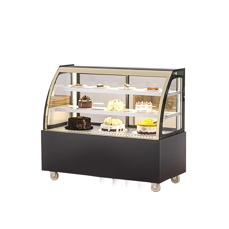 Cake gabinete de ángulo recto fruta escritorio fresco-mantenimiento gabinete comercial postre vitrina escritorio punto occidental congelador refrigerado por aire pequeño