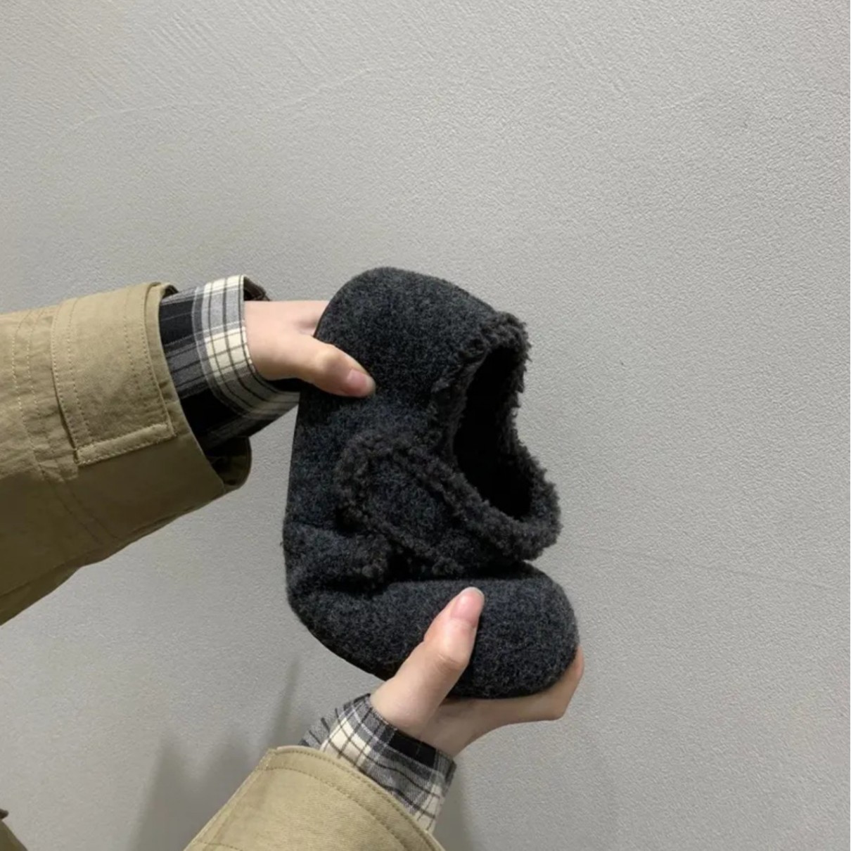 Autumn Winter Warm Fleece-Lined Mary Jane With Skirt, Height Increasing Flats, Cotton Shoes, Wool Material Soft Sole_vogvips.com