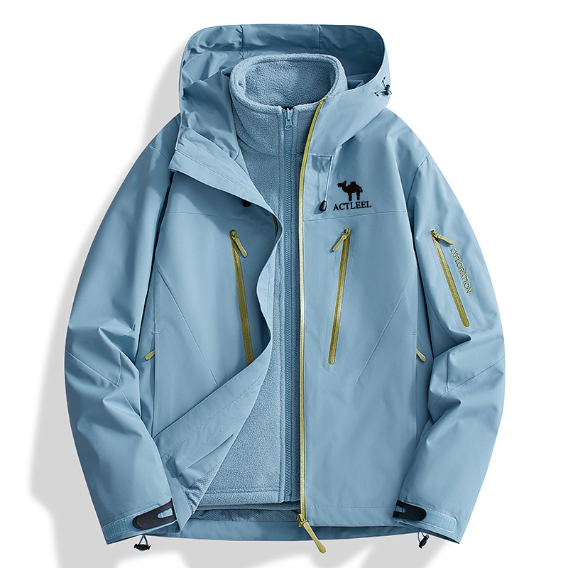 American Outdoor Camel Jacket Women's Three-In-One 2025 New Windproof, Waterproof, Warm and Breathable Jacket Men's