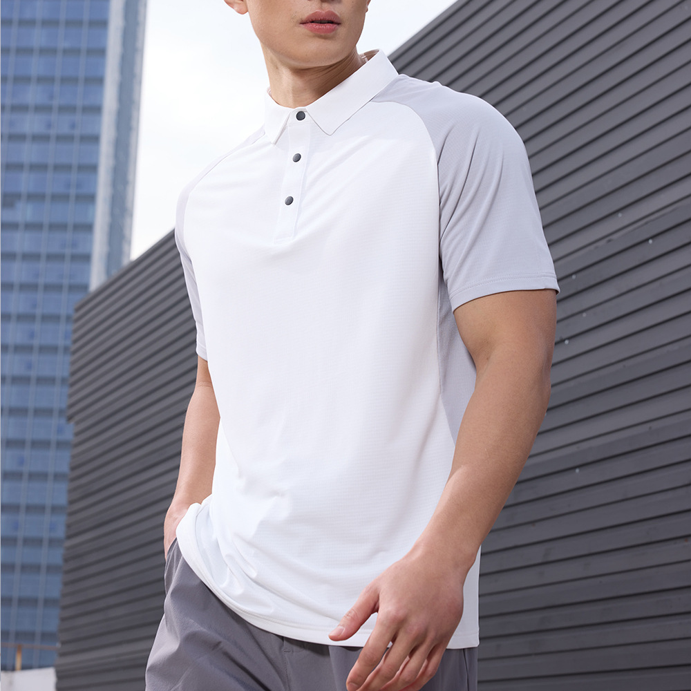 2025 nueva camisa deportiva de manga corta al aire libre Polo con solapa de botón de moda medio abierto camisa cultural casual tamaño europeo