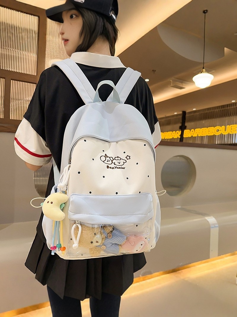 高颜值可爱卡通双肩包女学生书包大容量轻便休闲背包男新款学院风