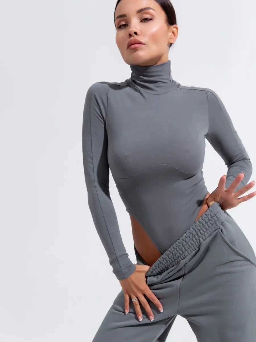 连 袖 водолазка водолазка long -sleeved jumpsuit базовый женский гардероб