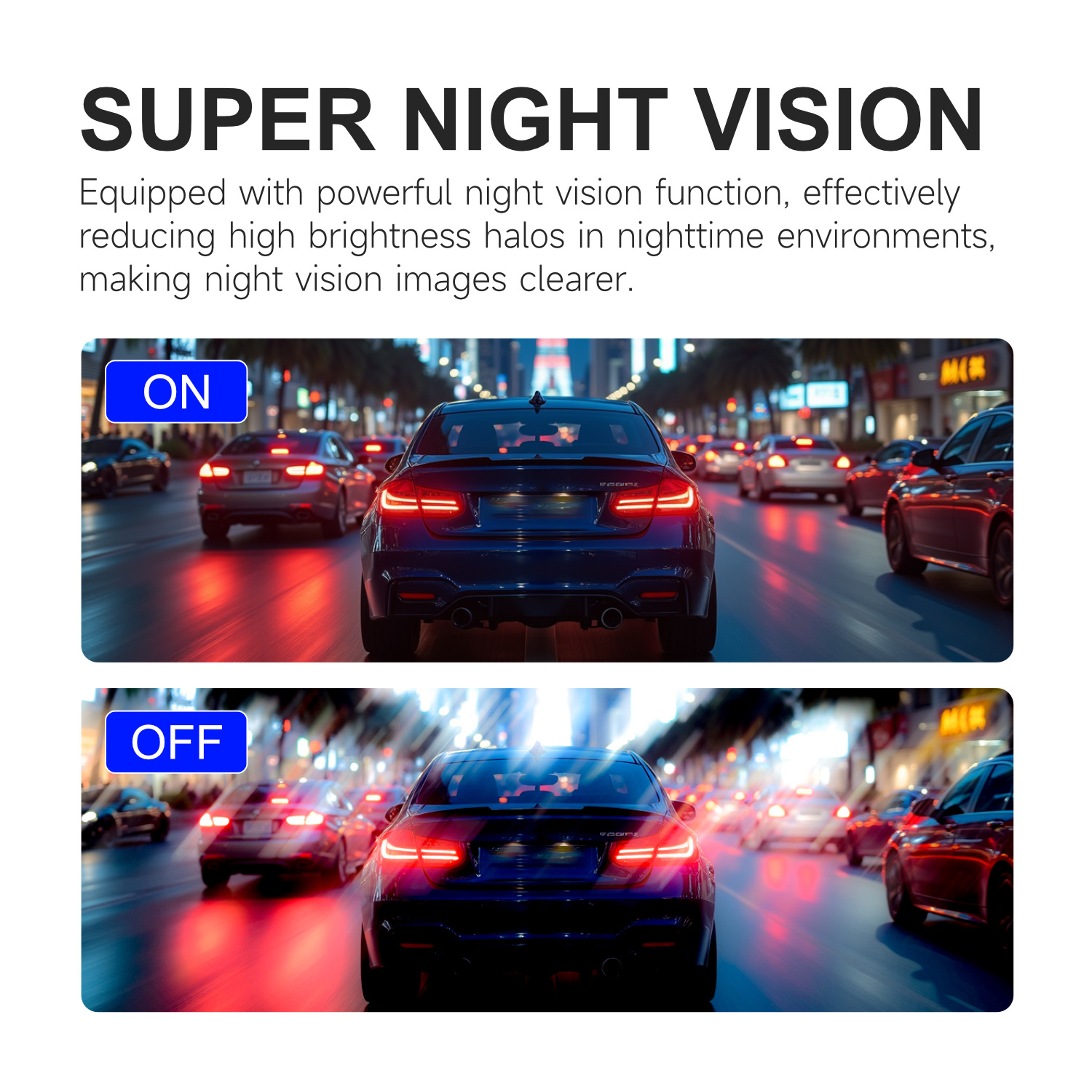 Dual-lens 10inch full-screen carplay night vision metal casing streaming rearview mirror dashcam