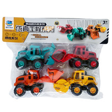 8802-16惯性工程车玩具批发 儿童惯性压路车推土车套装