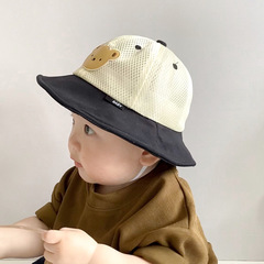 秋南 兒童帽子2024新款卡通小熊嬰幼兒防曬帽寶寶遮陽漁夫帽批發