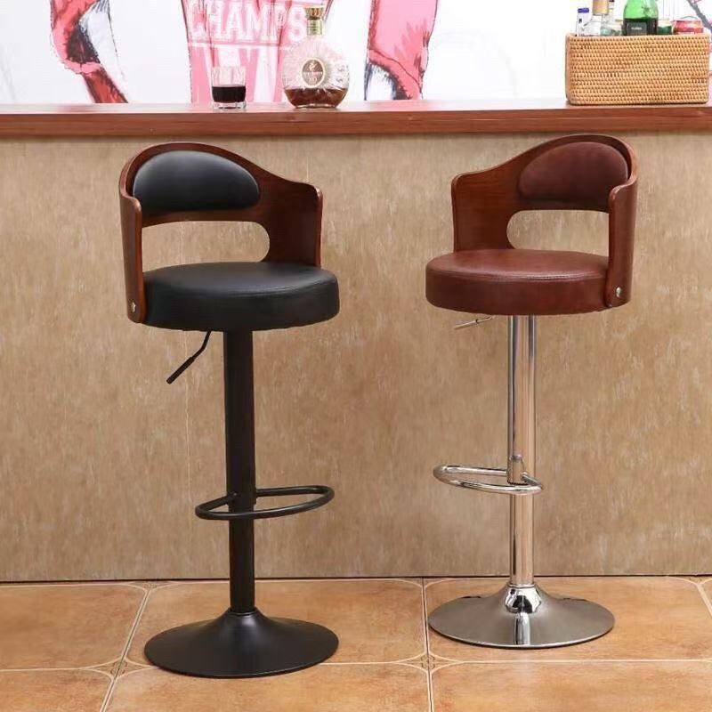 Bar Chair Cashier High Stool Back Chair Home Bar Cafe Liftable High-End Durable Bar Chair