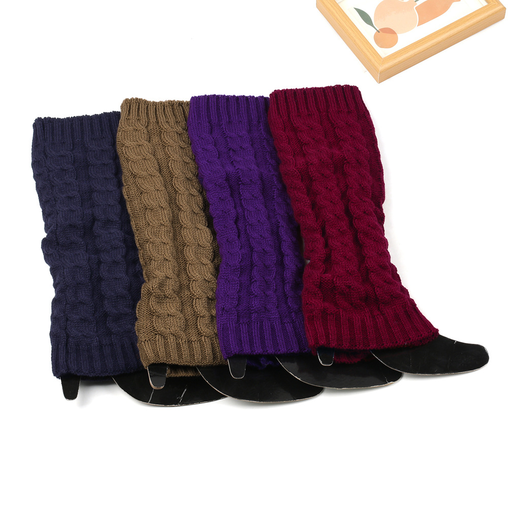 Damen-Beinlinge, Knöchel, Winter, warm, Stretch, gestrickt, Slouch, Thermo-Damen, dicke Wollmanschetten, Hanfstiefelsocken, schwarz-weiße Gamasche – Detail 16