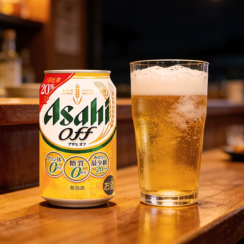 Японское оригинальное импортированное пиво Asahi Asahi off green label без сахара 0 сахара 0 пуринов желтое пиво пенящееся пиво 3,5 градуса