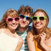 Classic sunglasses, multicoloured beach glasses solar-powered, family style, European style