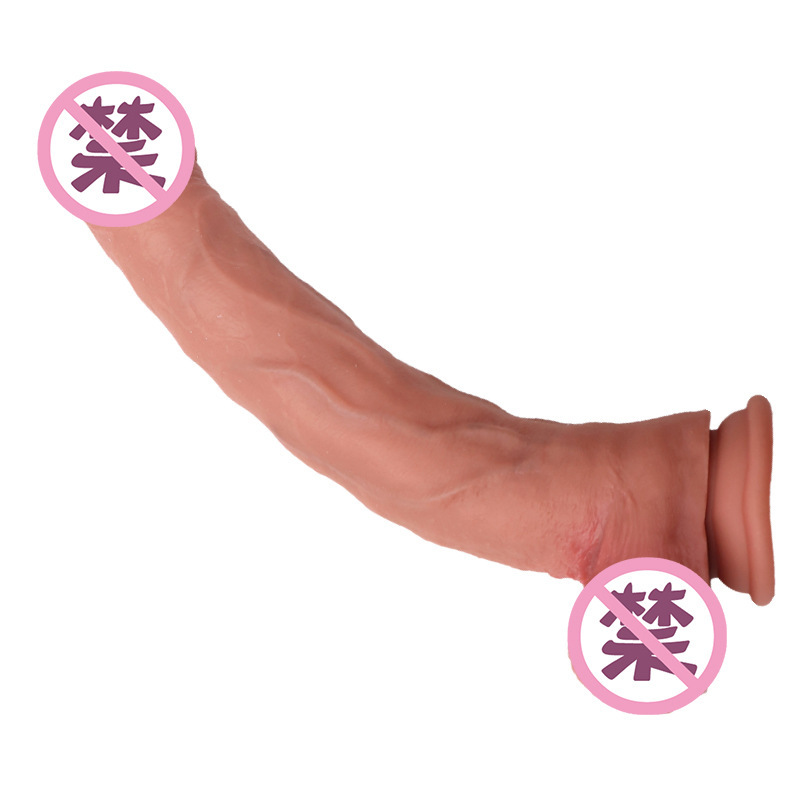Extra Long Liquid Silicone Dildo 25cm, Dual-Color Finish, Clitoral Stimulation — detail image 16