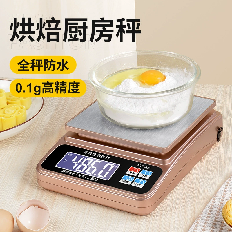 Высокоточные водонепроницаемые электронные весы кухонные весы из нержавеющей стали матрасное лицо 6kg0.1 большой дисплей сверхдлинное время ожидания